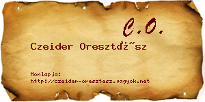 Czeider Oresztész névjegykártya